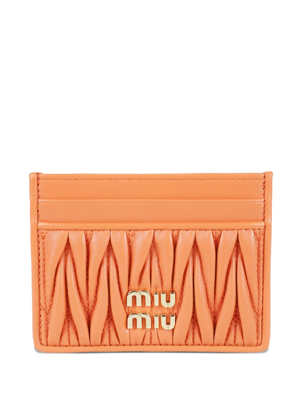 Miu matelassé-motif card holder Oranje