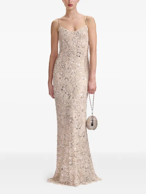 Self-Portrait embellished spaghetti-strap dress