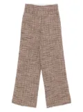 SANDRO tweed wide-leg trousers - Brown