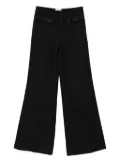 SANDRO ruffled-pocket tweed trousers - Black
