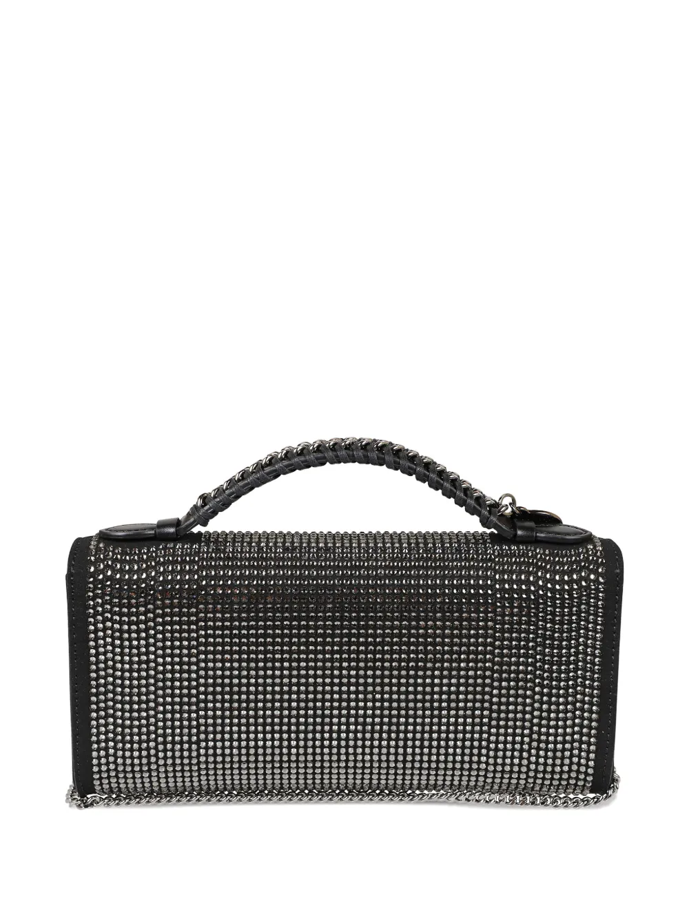 Stella McCartney Clutch verfraaid met kristallen en schakelketting Zwart