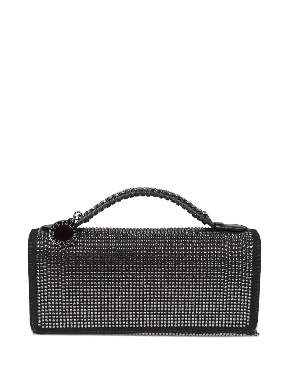 Stella McCartney Clutch verfraaid met kristallen en schakelketting - Zwart