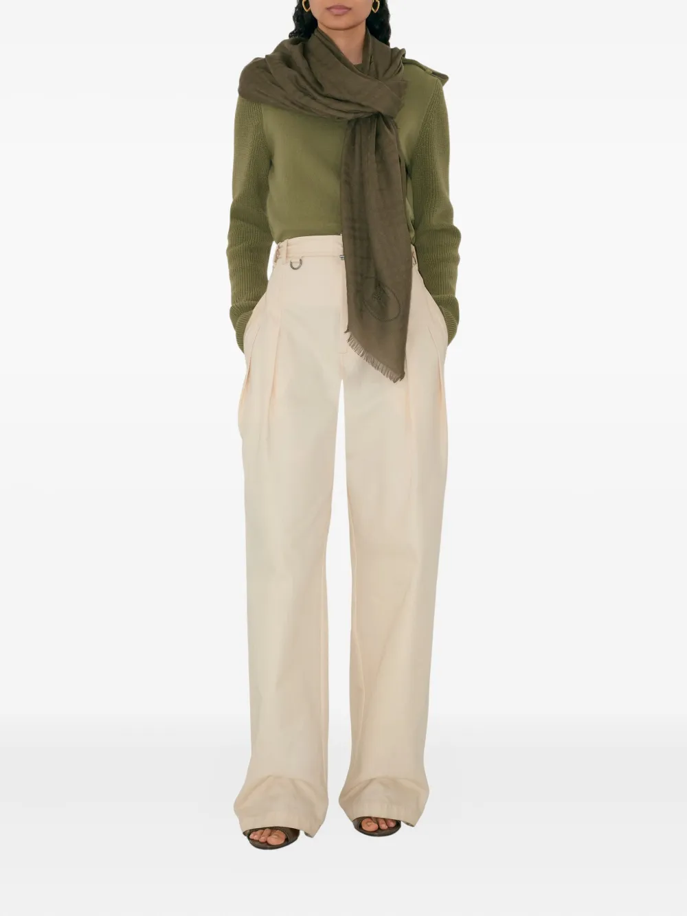 Burberry Monogram Frayed Scarf