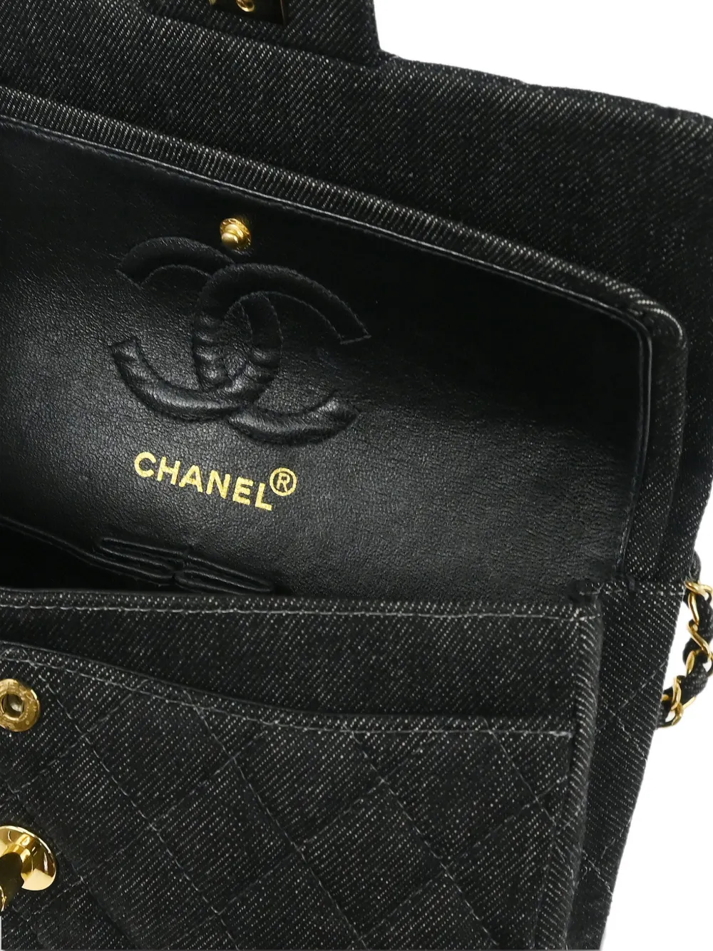 Pre-owned Chanel 1998 Small Classic Double Flap Shoulder Bag In Black