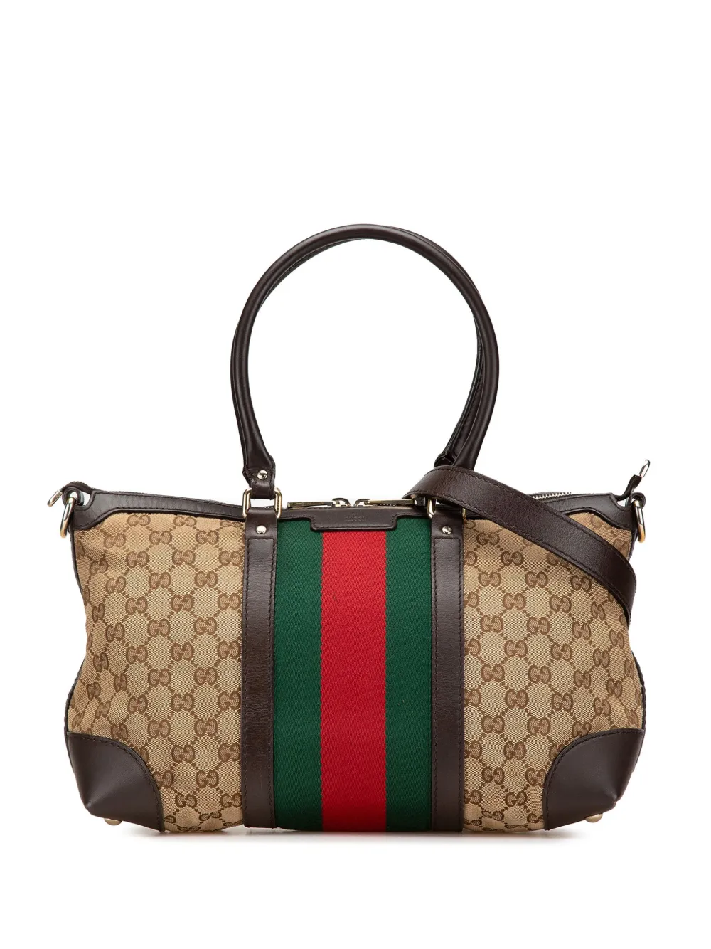 Gucci Pre-Owned 2000-2015 GG Canvas Web satchel - ブラウン Gucci Pre-Owned 2000-2015 GG Canvas Web satchel - ブラウン