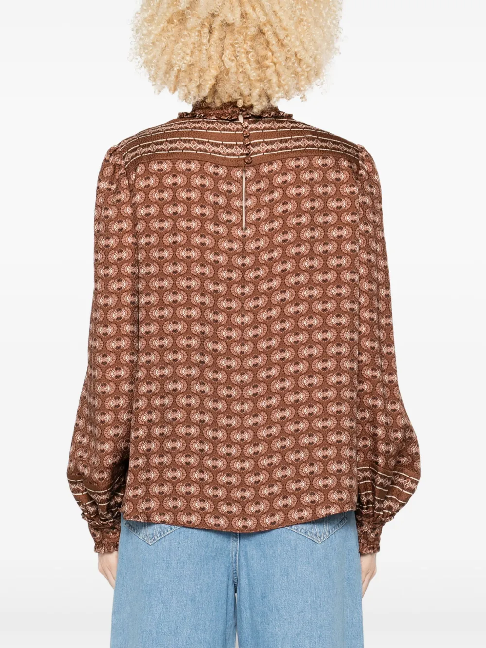 Valentino Garavani Zijden blouse Bruin