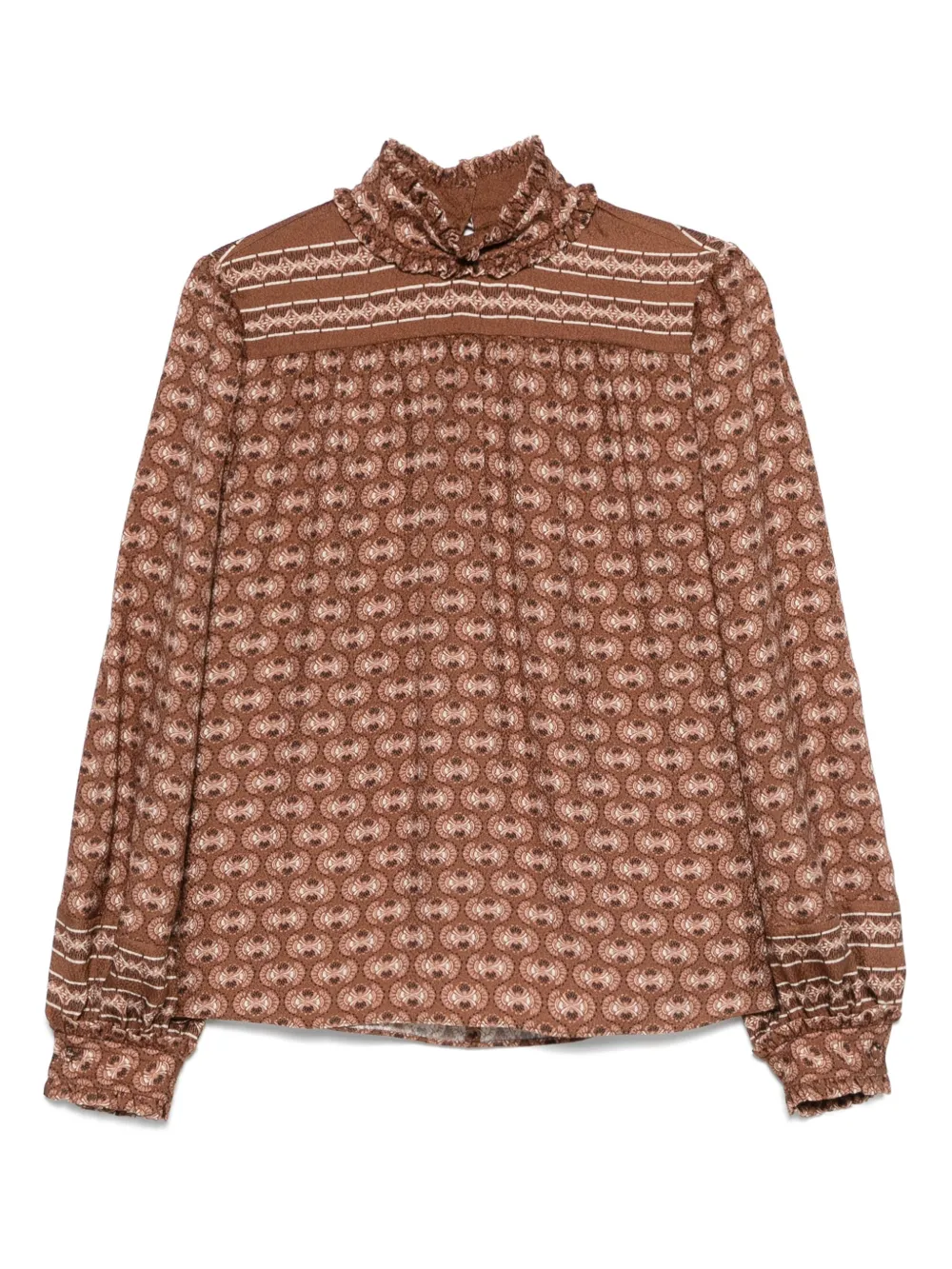 Valentino Garavani Zijden blouse Bruin