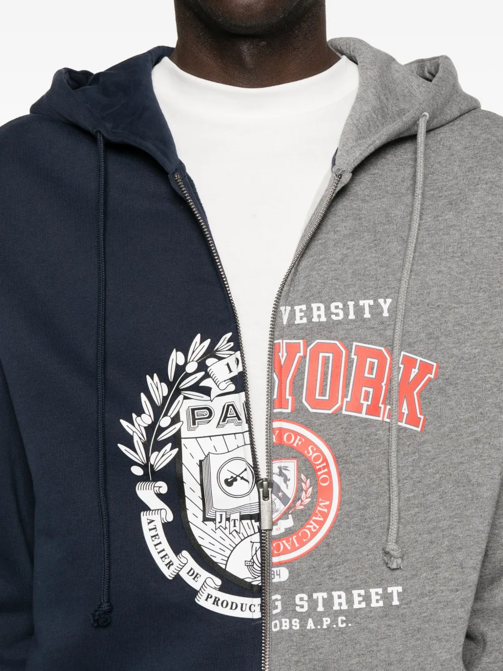 Marc Jacobs X A.p.c. Long-sleeved Hoodie In Blue
