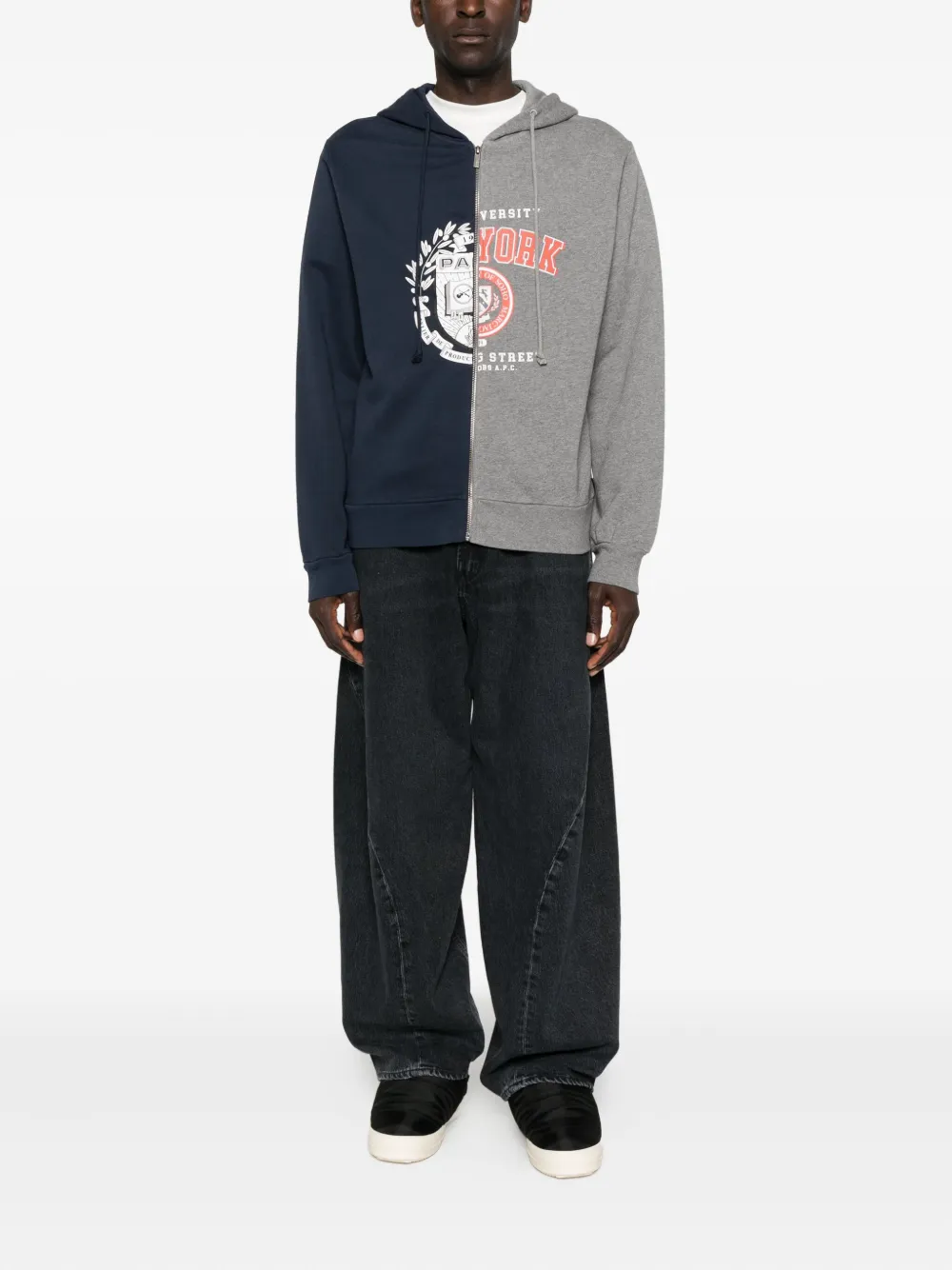 Marc Jacobs X A.p.c. Long-sleeved Hoodie In Blue