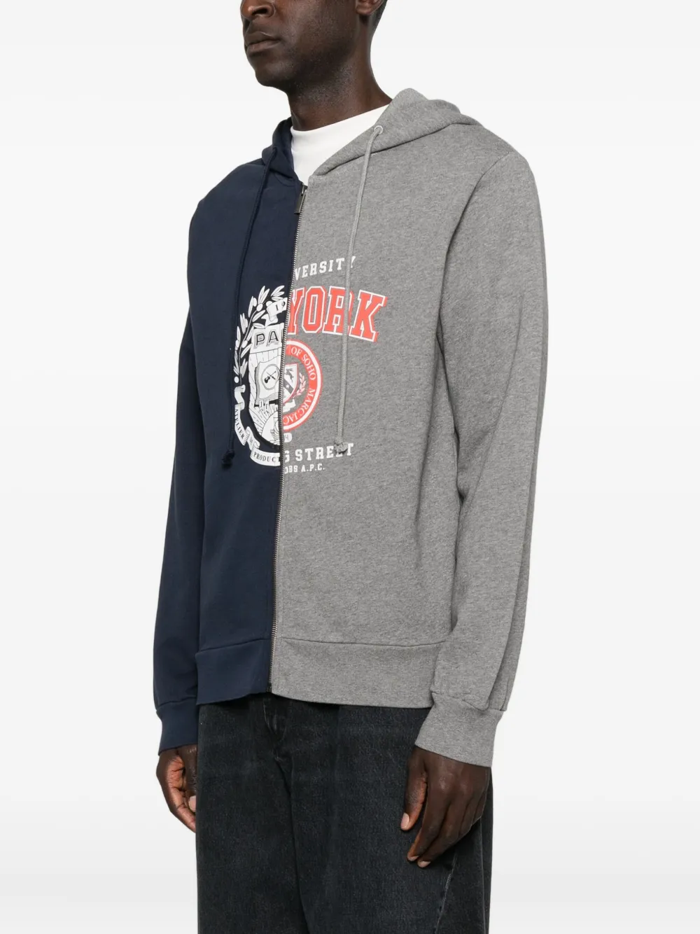 Marc Jacobs X A.p.c. Long-sleeved Hoodie In Blue