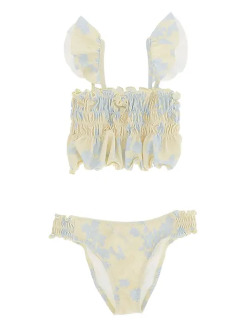 Elisabetta Franchi Kids ruffled floral-print bikini