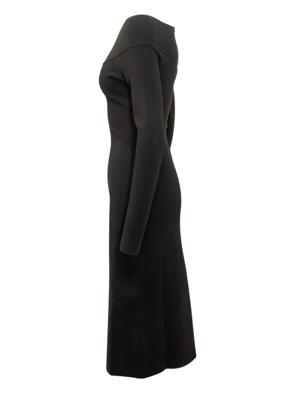 Stella McCartney boat-neck long-sleeve midi dress Zwart