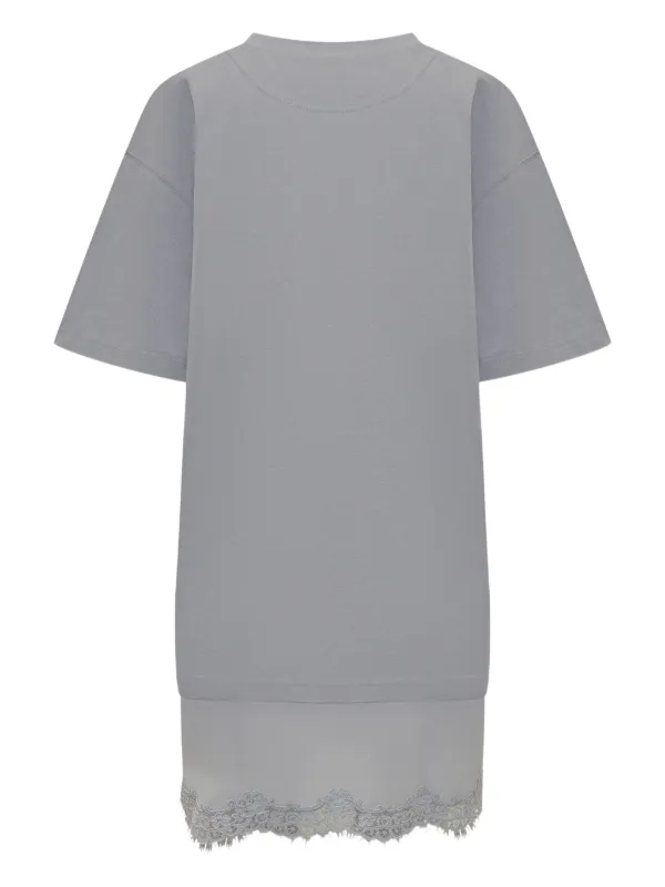 Stella McCartney レーストリム コットンミニドレス | グレー