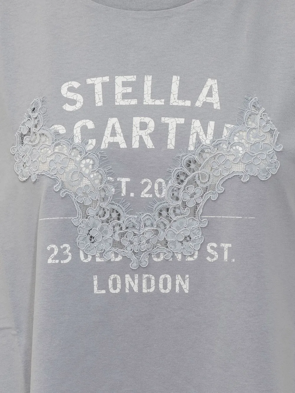 Stella McCartney lace-embellished cotton mini dress Grijs