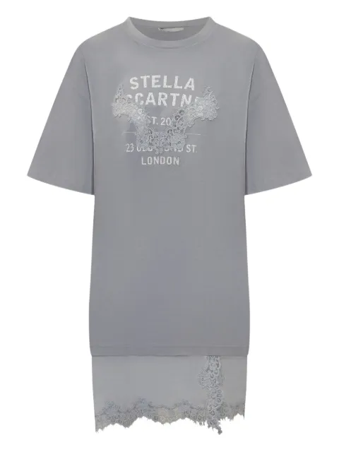 Stella McCartney lace-embellished cotton mini dress