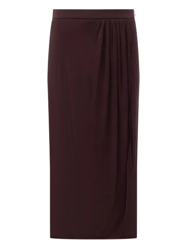 Tom Ford Wrap Pleated Maxi Skirt in Purple