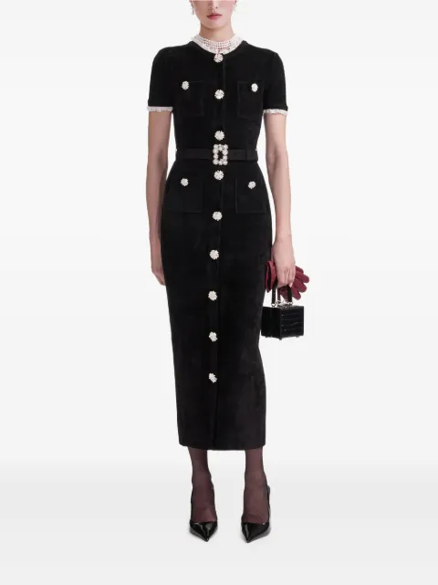 Self-Portrait embellished button dress