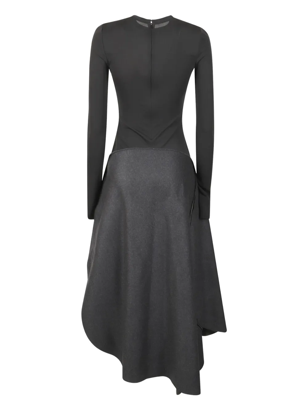 Victoria Beckham long-sleeve asymmetric dress - Zwart