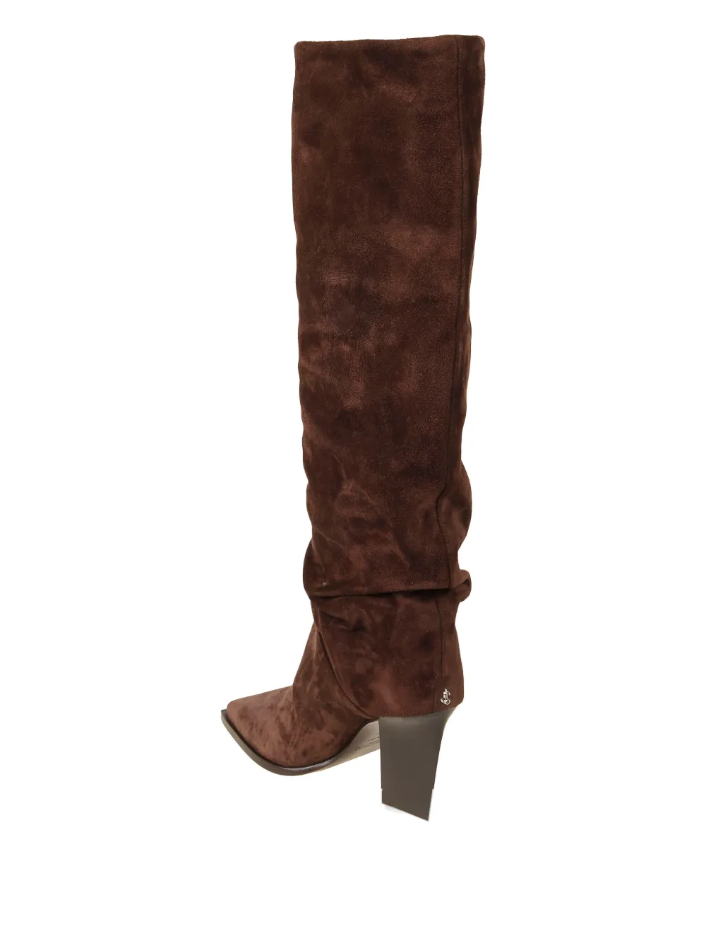 Jimmy Choo 85mm Square-toe Suede Knee-high Boots In Brown