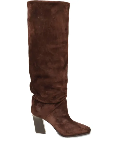 Jimmy Choo 85mm square-toe suede knee-high boots