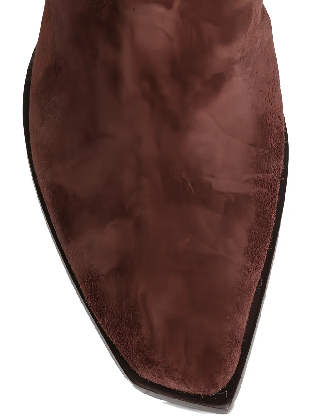 Jimmy Choo 85 mm suède knielaarzen met vierkante neus Bruin