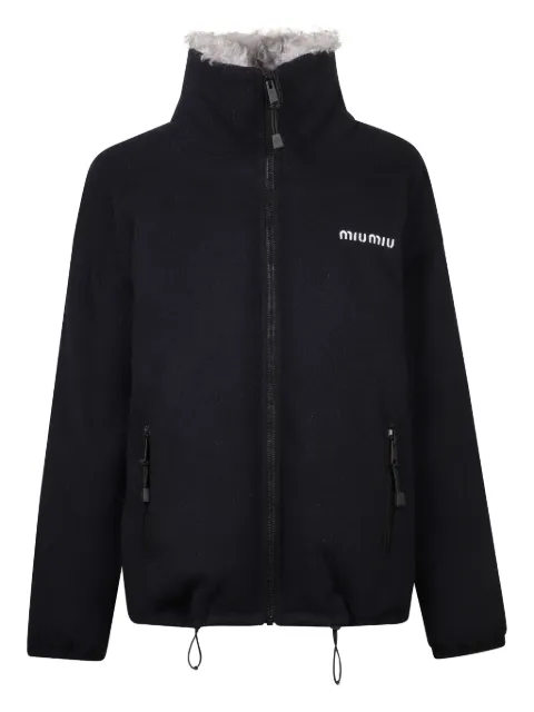 Miu Miu fleece zip-up faux fur jacket