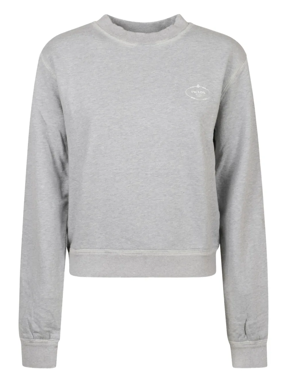 Prada logo-print cotton sweatshirt Grijs