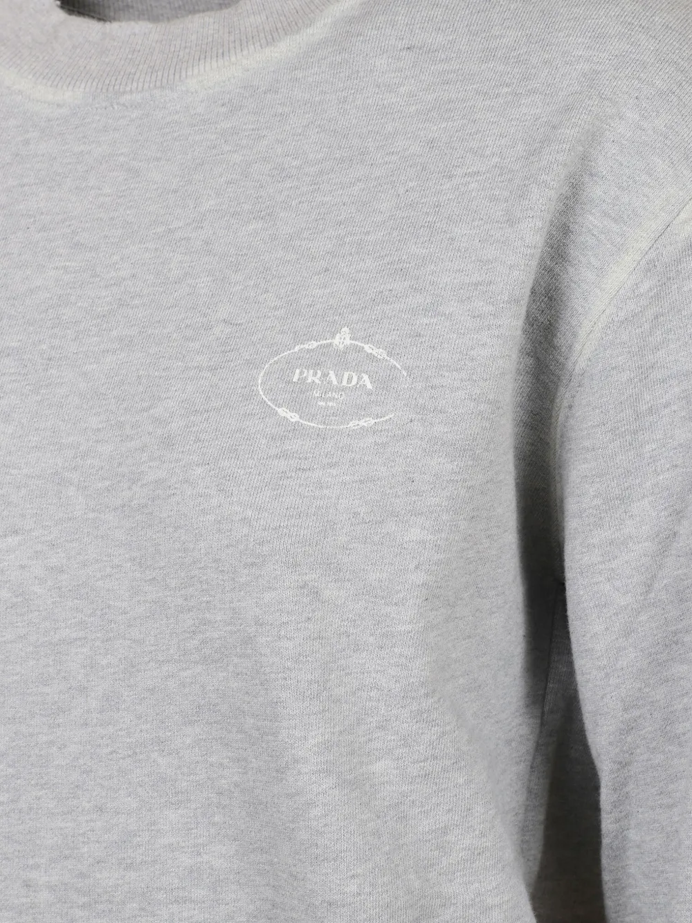Prada logo-print cotton sweatshirt Grijs