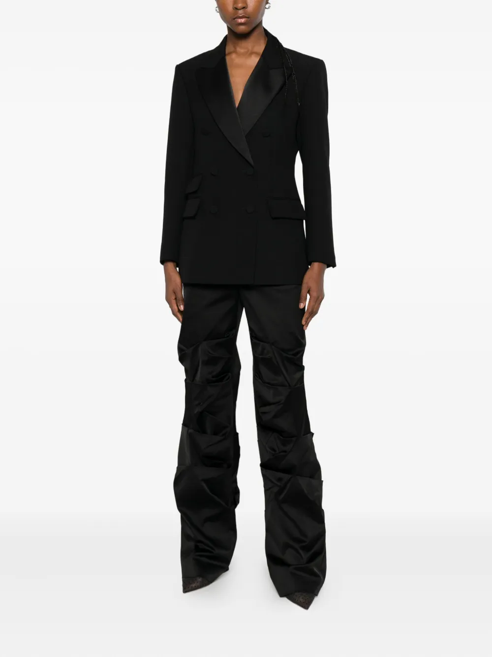 SANDRO satin-lapel double-breasted blazer | Blazers | Image 2