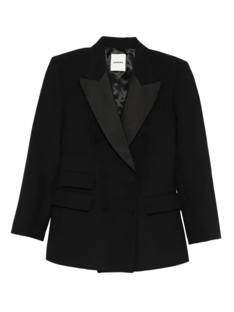 SANDRO satin-lapel double-breasted blazer