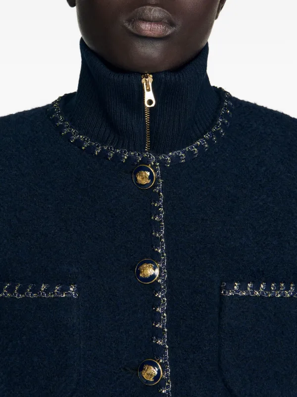 SANDRO ツイード ジャケット | ブルー | FARFETCH JP