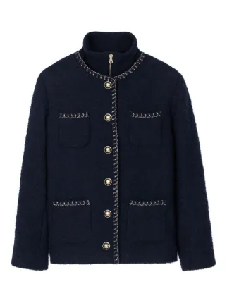 SANDRO ツイード ジャケット | ブルー | FARFETCH JP