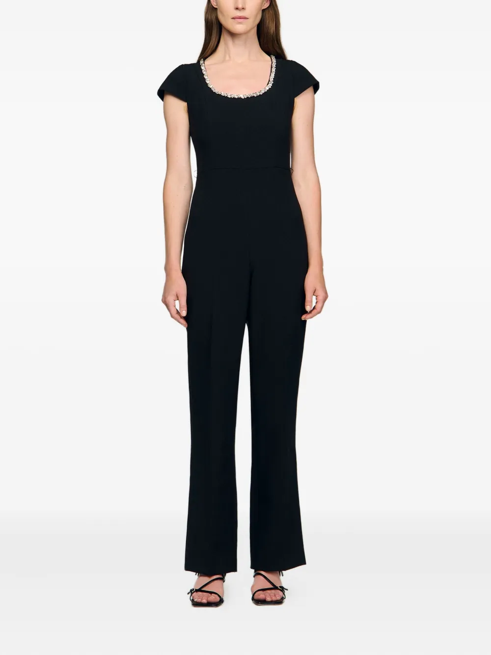SANDRO Verfraaide jumpsuit - Zwart