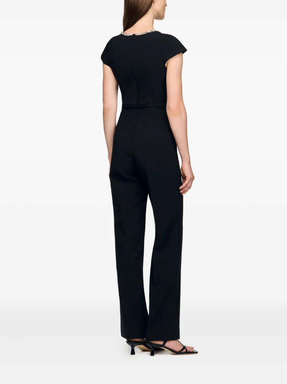 SANDRO Verfraaide jumpsuit Zwart