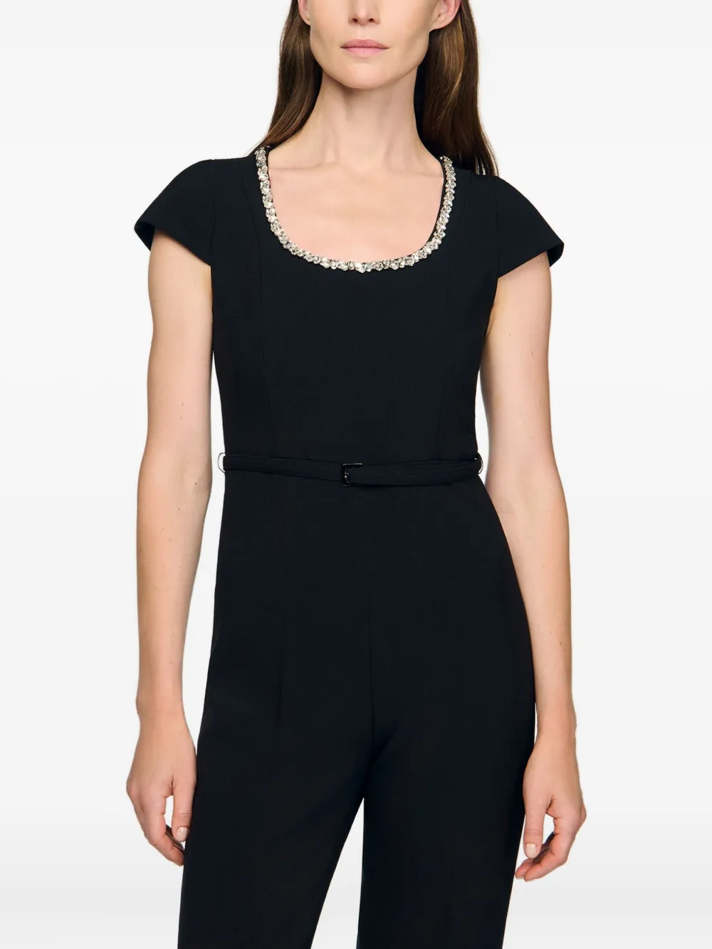 SANDRO Verfraaide jumpsuit Zwart