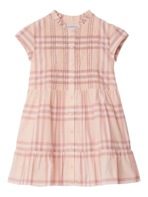 Burberry Kids فستان IP بكرانيش وكاروهات