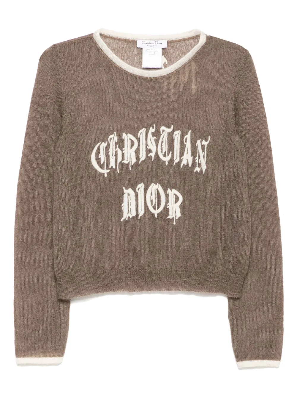 Christian Dior Pre-Owned 2002 logo-embroidered top - ブラウン Christian Dior Pre-Owned 2002 logo-embroidered top - ブラウン