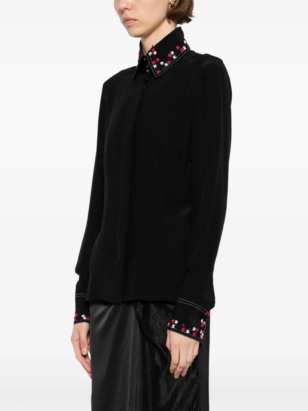 Pre-owned Chanel 2004 Silk Blouse In Black