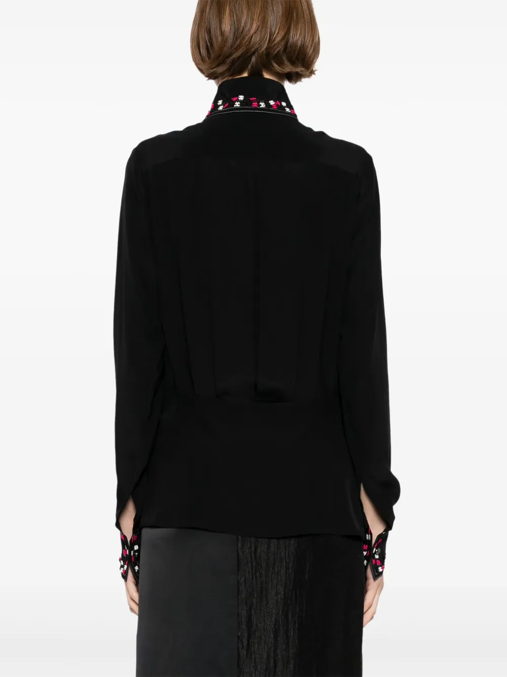 Pre-owned Chanel 2004 Silk Blouse In Black