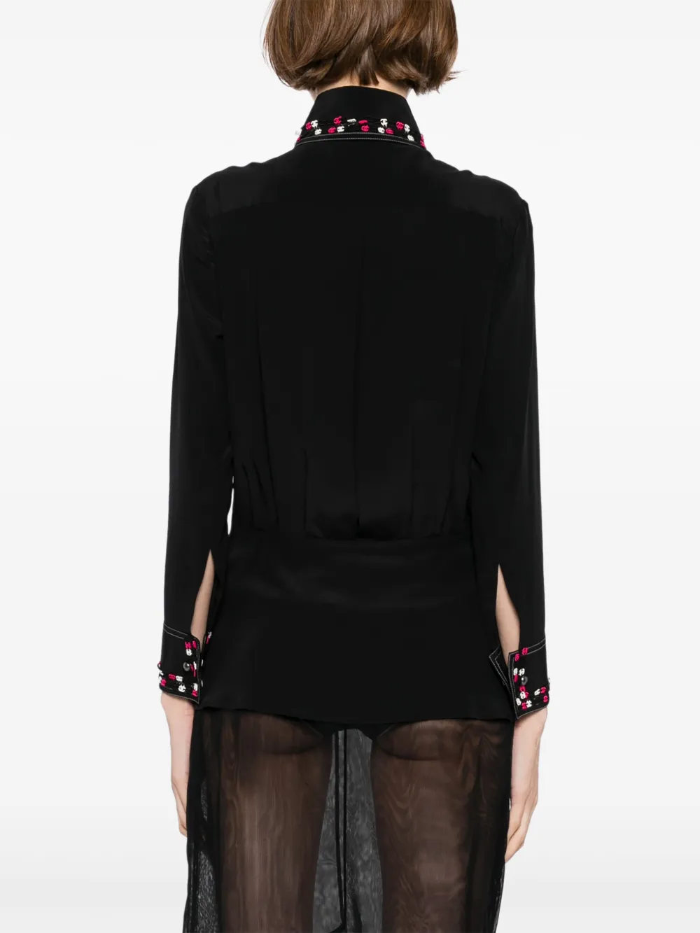Pre-owned Chanel 2004 Silk Blouse In Black