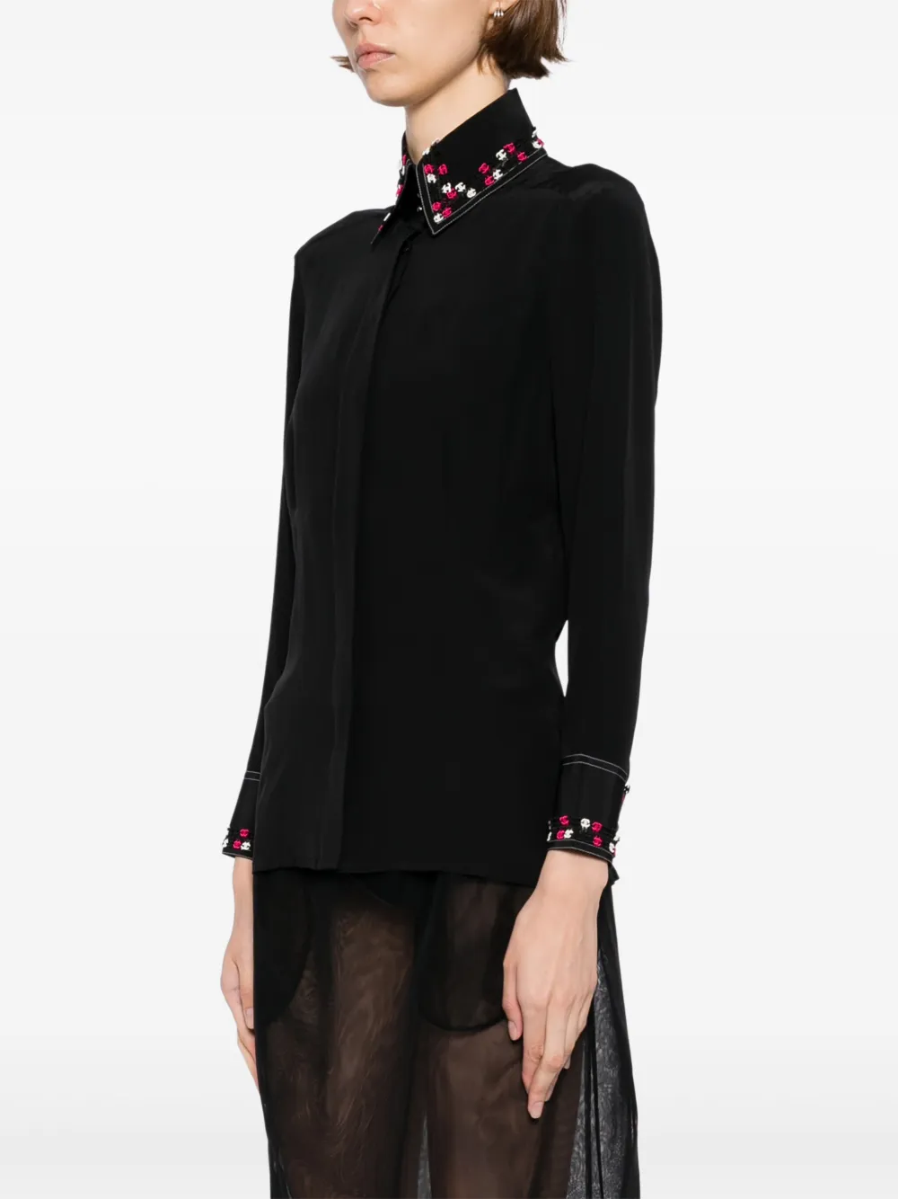 Pre-owned Chanel 2004 Silk Blouse In Black