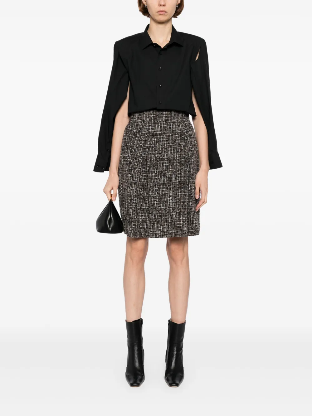 CHANEL Pre-Owned 2009 tweed skirt - Zwart