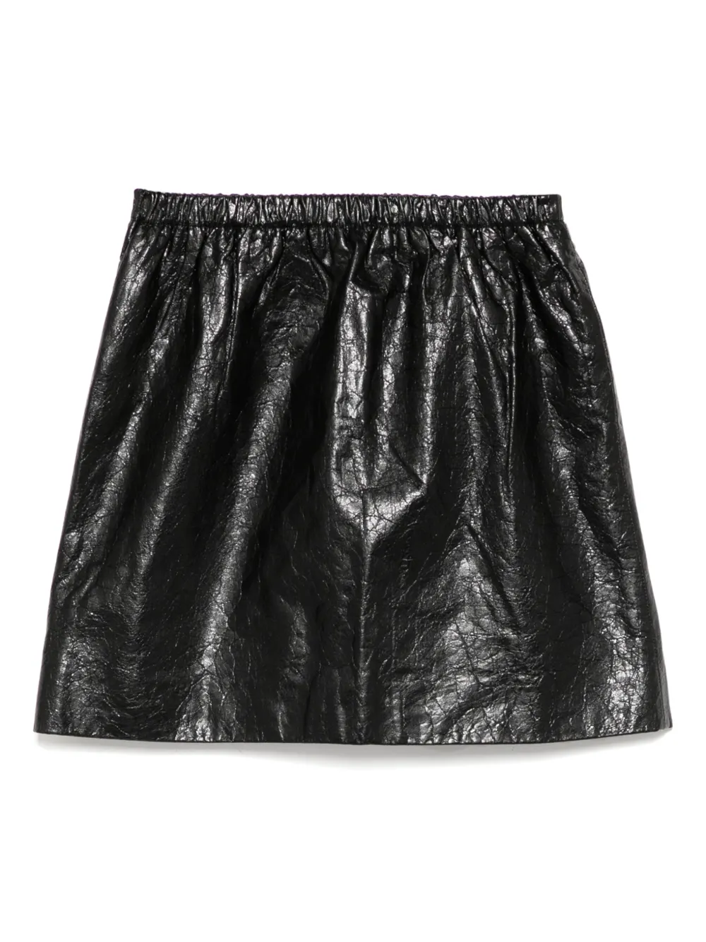 Miu Miu Pre-Owned 2015 leather skirt - ブラック Miu Miu Pre-Owned 2015 leather skirt - ブラック