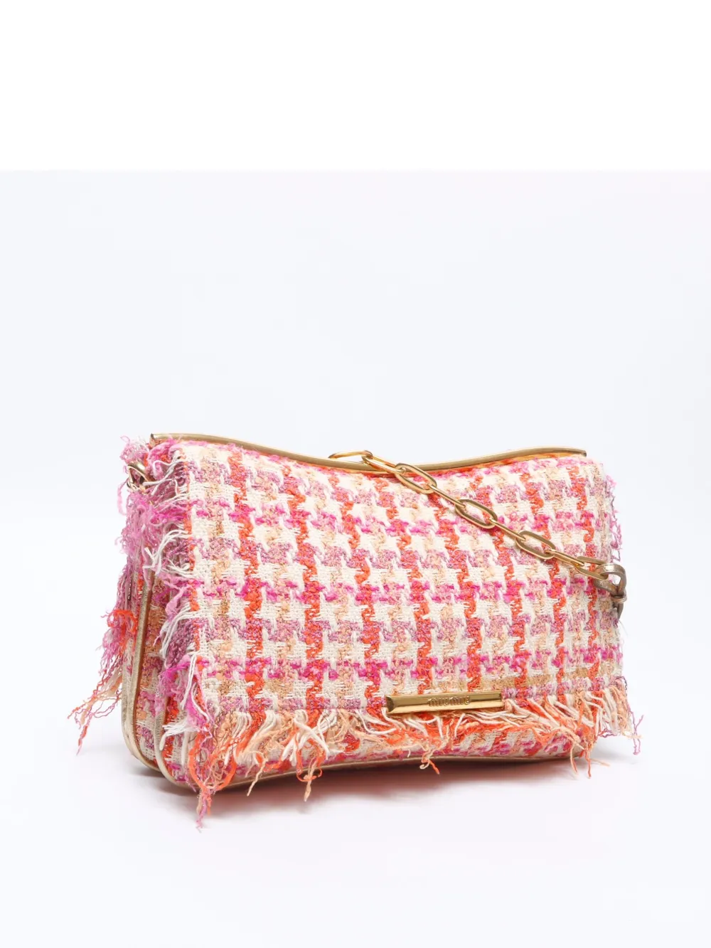 Miu Miu Pre-Owned 2000-2020s houndstooth fringed shoulder bag | Image 2