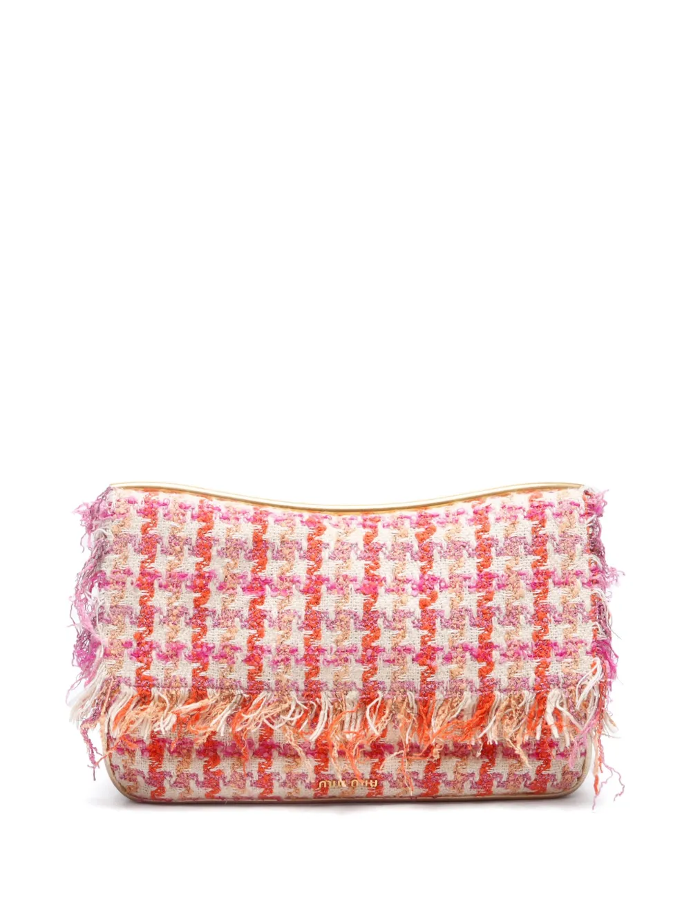 Miu Miu Pre-Owned bolsa de hombro con motivo pied de poule y flecos 2000-2020 | Image 2