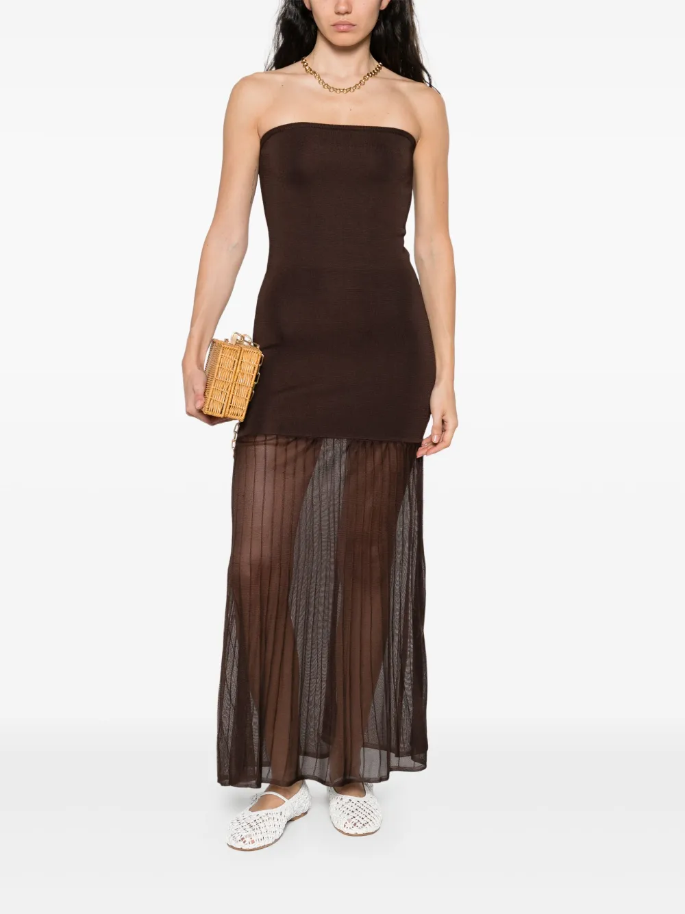 MALINA sleeveless dress - Bruin