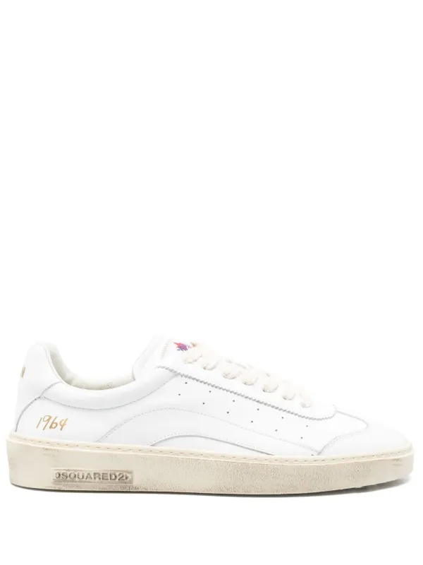 【DSQUARED2】ロゴ ホワイトレザー スニーカー DSQUARED2 ICON ディースクエアード メンズ SNEAKERS レザー