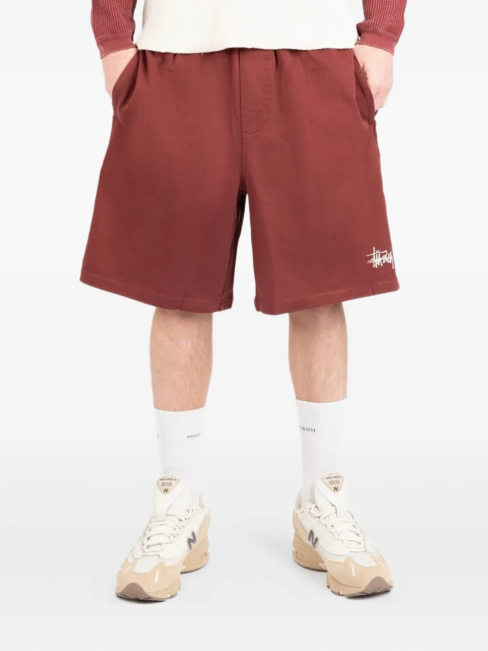Stüssy embroidered-logo shorts Rood