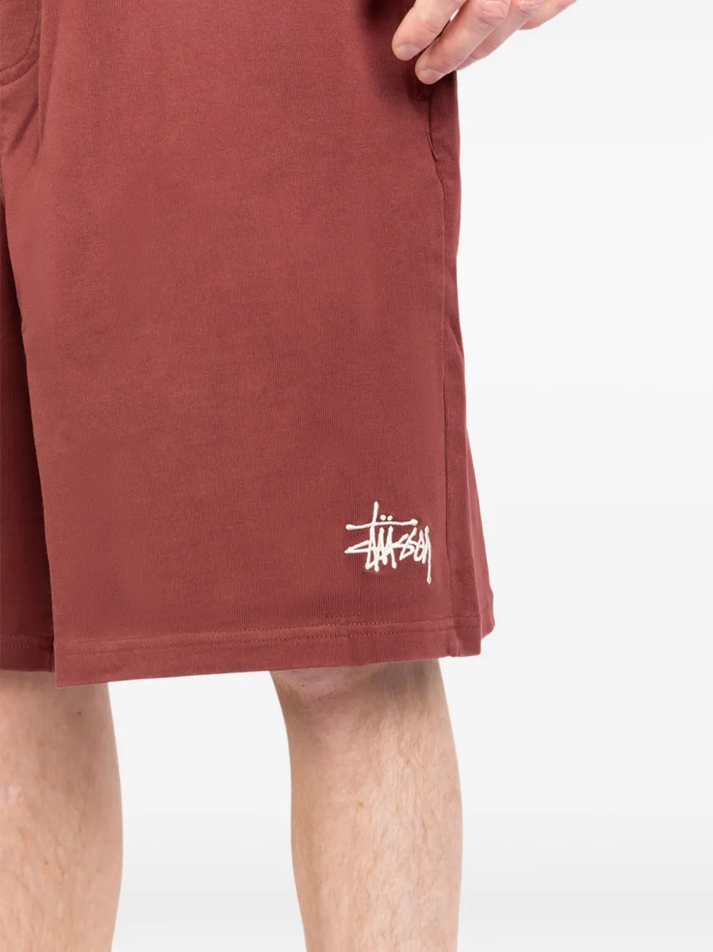 Stüssy embroidered-logo shorts Rood