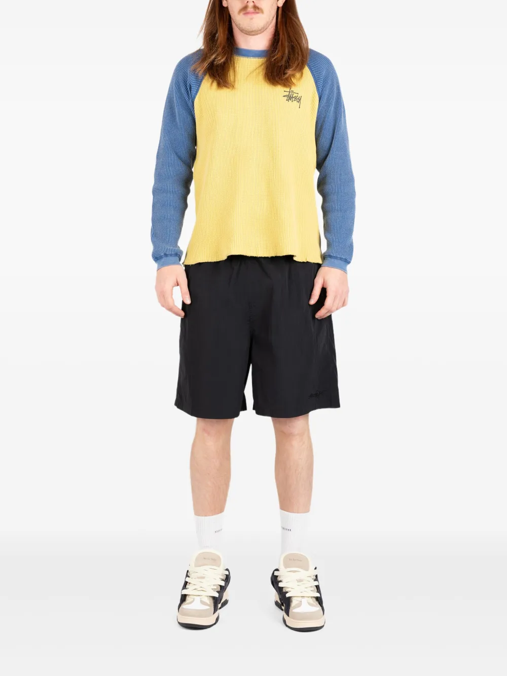 Stüssy Shorts met geborduurd logo Zwart